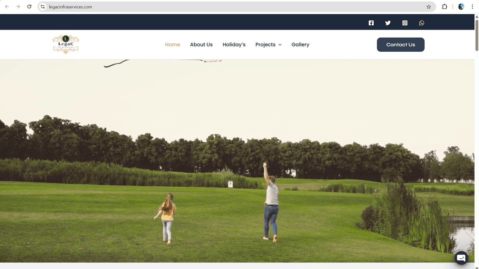 Serene green community landscape highlighting Legac Infra Services residential and holiday property developments.