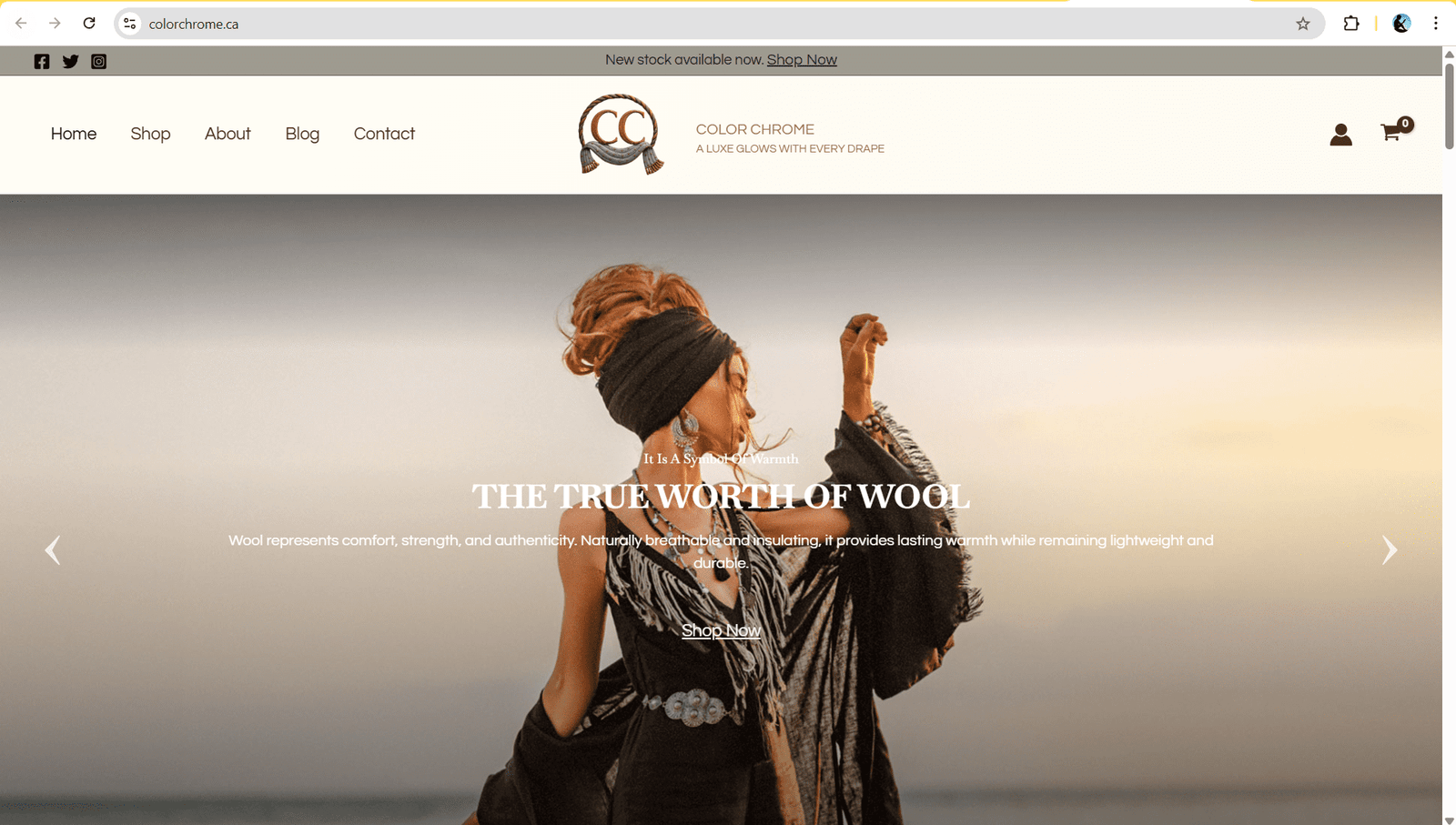 Woman wearing stylish wool outfit representing luxury fashion brand.